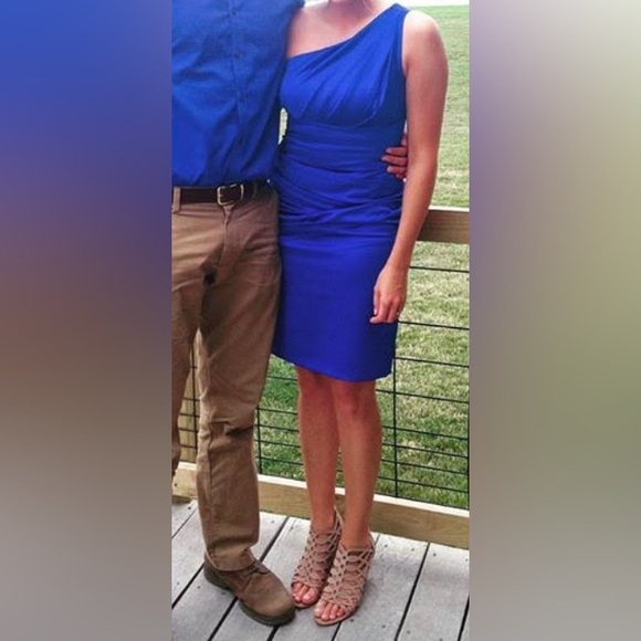 Davids Bridal One Shoulder Dress - Picture 6 of 6